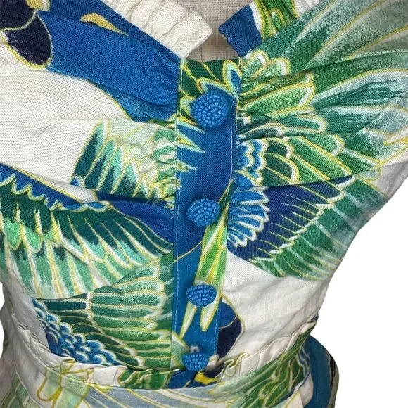 Farm Rio Women's Sleeveless Jumpsuit Parrots & Palms Print Size S - Picture 5 of 8